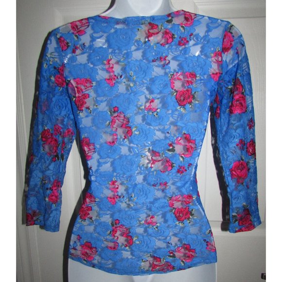 Bluenotes Stretch Lace Top Sz S - Picture 3 of 4
